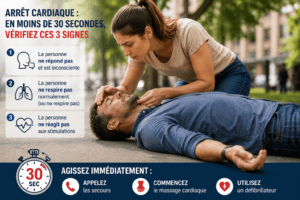 Reconnaître un arrêt cardiaque en vérifiant la conscience et la respiration d'une victime.